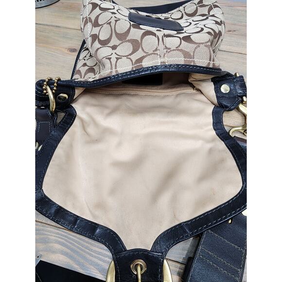 COACH AUTHENTIC BLEEKER SIGNATURE CANVAS LEATHER FLAP SHOULDER BAG 11434 - Picture 14 of 16